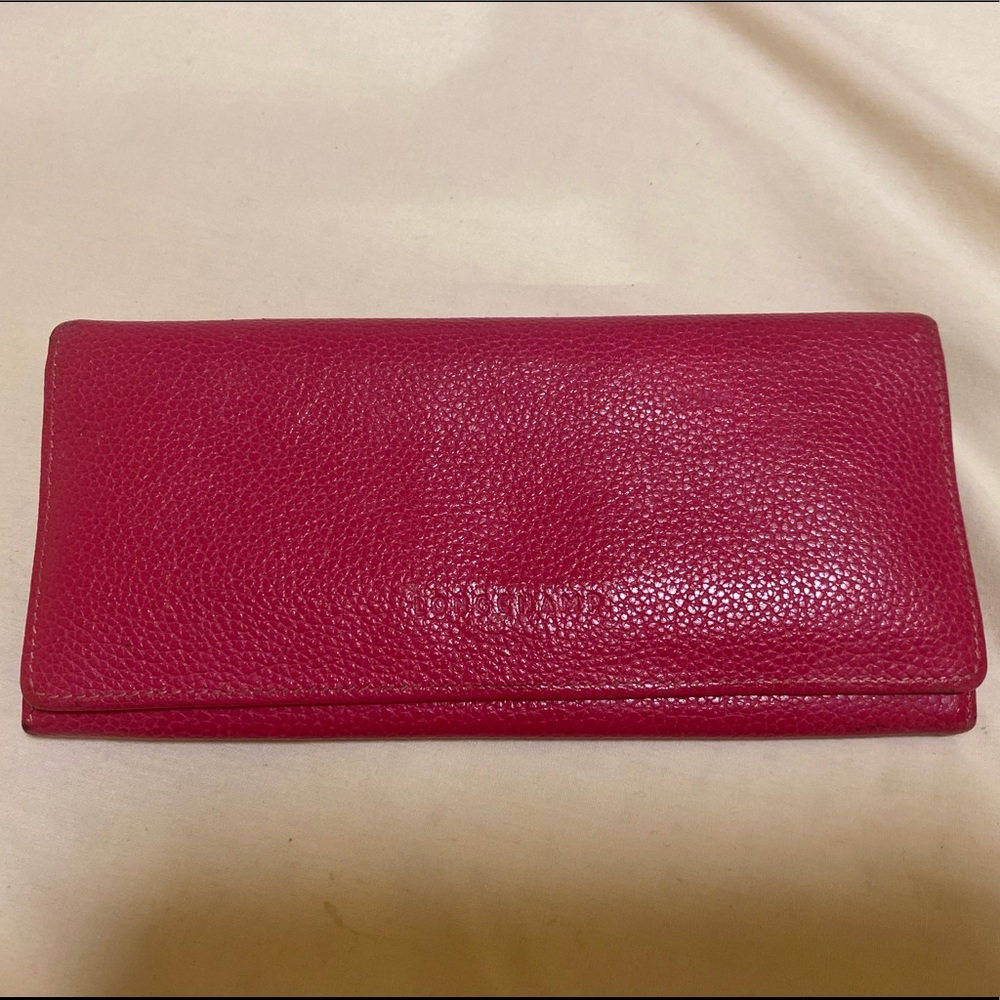 Longchamp pink leather wallet